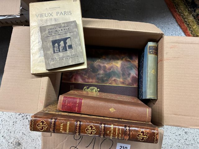 Carton de livres sur Paris dont : Dictionnaire historique des rue...