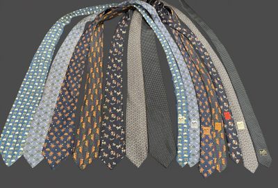 a lot of ties that are tied together on a string
