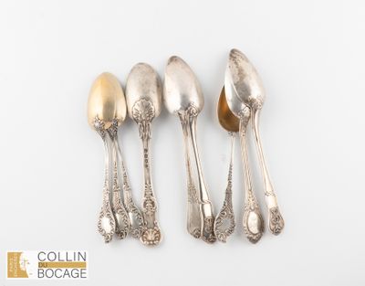 Lot de 8 petites cuillères en argent 1er (950°/°°) de différ… - Photo 1