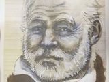 a drawing of a man with a beard in a book