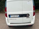une camionnette blanche garée sur un parking avec des arbres en arrière-plan