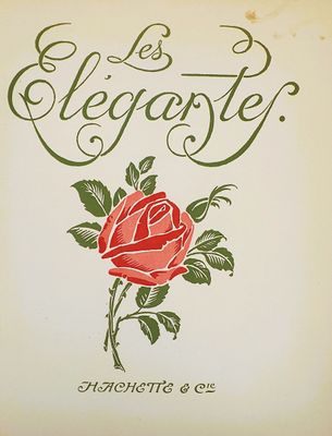 an old book with a rose on the cover of it