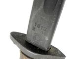 a close up of a knife with a wooden handle