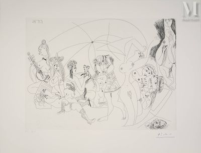 Pablo Picasso (1881-1973) Plaisanterie autour du Bain turc. …