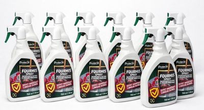 a group of six bottles of cleaners sitting on top of each other