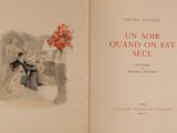 an open book with a picture of a man and a woman on it