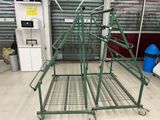 a large metal rack with two shelves on it