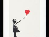 banksy girl with red balloon framed print