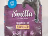 a bag of smillaa cat food sitting on a table