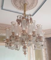 Travail Ottoman, début XXème, Important lustre en verre à 18…