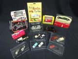 many different types of toy cars in a display case