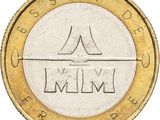 an image of a close up of a coin on a white background
