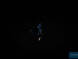 photo nocturne d'un oiseau volant dans le ciel sombre