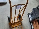 a cart that has a number on it in a garage
