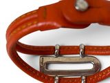 leather bracelet with a metal clasp on a white background