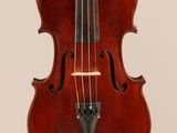 a close up of a violin with a bow on a white background