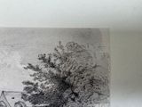 a picture of a drawing of a church in the country