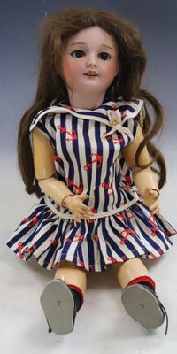 S.B.F.J. bébé à tête en biscuit coulée, bouche ouverte, yeux… - Photo 1