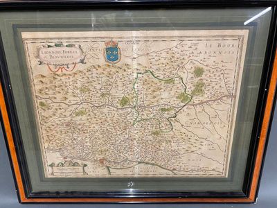 an old map of the city of london in a wooden frame