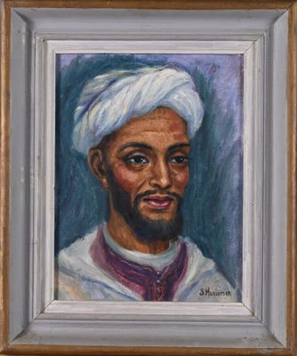 portrait d'un homme coiffé d'un turban, dans un cadre doré