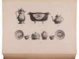 an old book with a bunch of different types of vases on it