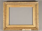 an antique gold frame with a silver background and a gold border