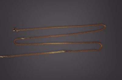 Collier articulé en or jaune 750‰, les maillons plats entrel… - Photo 1