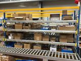 many boxes and boxes on the shelves in the warehouse