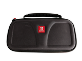 a black case with a red nintendo logo on it