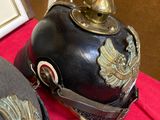 a helmet and a helmet on a red table