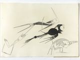 dessin représentant un homme volant dans les airs avec un cerf-volant