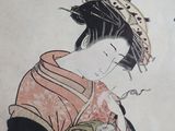 a painting of a woman in a kimono