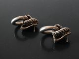 pair of antique silver plated cuff rings with twisted ends