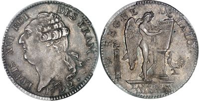 gros plan d'une pièce de monnaie sur laquelle figure une femme