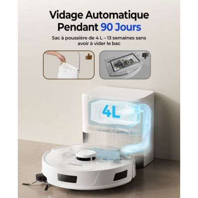 une photo d'un robot aspirateur blanc posé sur le sol