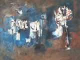 a painting on the wall of a building that has graffiti on it