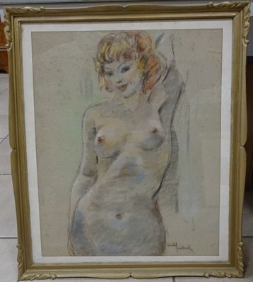 l'image d'un tableau représentant une femme nue dans un cadre doré