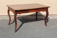 Table en bois fruitier à double plateau mobile, ceinture lég…