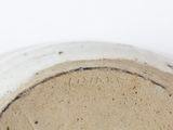 a close up view of a bowl with dirt on it