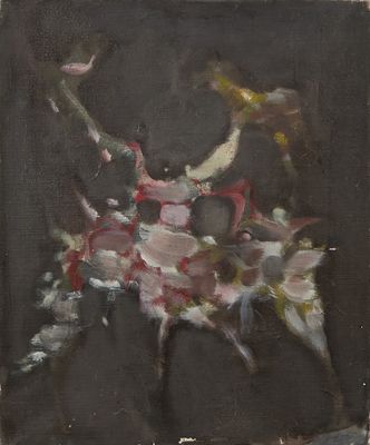 peinture représentant une fleur sur fond noir