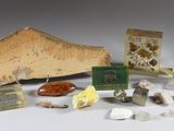 de nombreux types de roches et de pierres sur la table