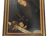 une image d'un tableau représentant une femme tenant un enfant sur ses genoux