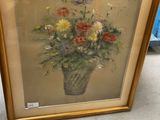a picture of a painting of flowers in a vase