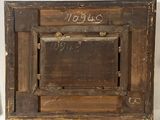 an old wooden picture frame with a number on it