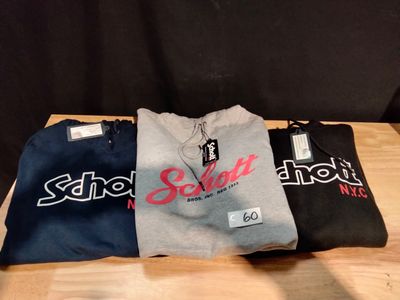 Lot de 3 sweats à capuche Schott Taille M