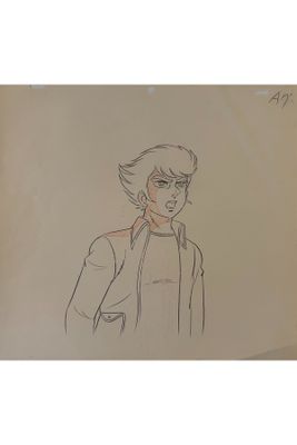 dessin représentant un homme en chemise blanche et cravate noire