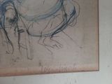 drawing of a man sitting on a toilet in a bathroom