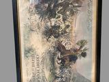 painting of a man riding a horse on a horse drawn carriage