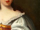 portrait of a lady in a red and gold dress