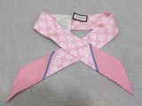 guccissi pink and blue bow tie with blue trim